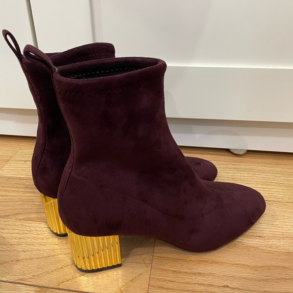 Michael Michael Kors Porter Faux Suede Metallic Ankle Boots